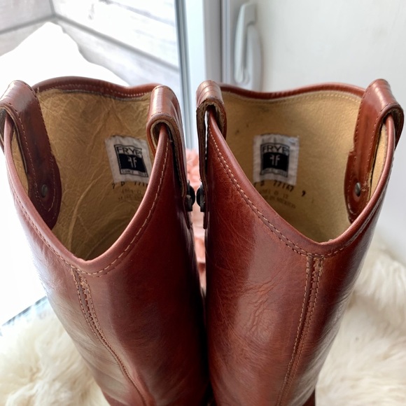Frye Melissa Button Cognac Brown Tall Riding Boots - Picture 11 of 16
